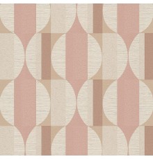 Обои Grandeco Cumaru CU 3113 Винил на флизелине (0,53x10,05) Бежевый/Коричневый/Розовый, Геометрия