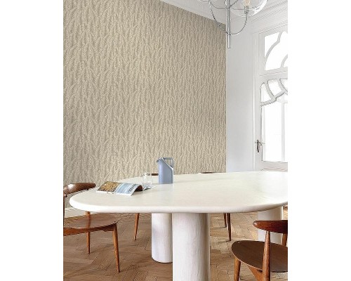 Обои Grandeco Cumaru CU 3203 Винил на флизелине (0,53x10,05) Бежевый/Зеленый, Листья