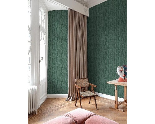 Обои Grandeco Cumaru CU 3207 Винил на флизелине (0,53x10,05) Зеленый, Листья