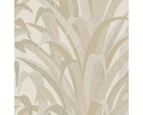 Обои Grandeco Cumaru CU 3003 Винил на флизелине (0,53x10,05) Бежевый/Зеленый/Коричневый, Листья
