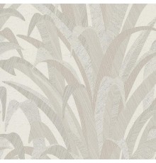 Обои Grandeco Cumaru CU 3004 Винил на флизелине (0,53x10,05) Серый/Белый, Листья