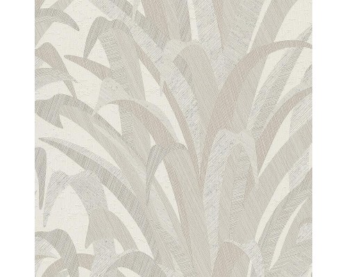Обои Grandeco Cumaru CU 3004 Винил на флизелине (0,53x10,05) Серый/Белый, Листья