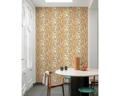 Обои Grandeco Cumaru CU 3011 Винил на флизелине (0,53x10,05) Бежевый/Коричневый, Листья