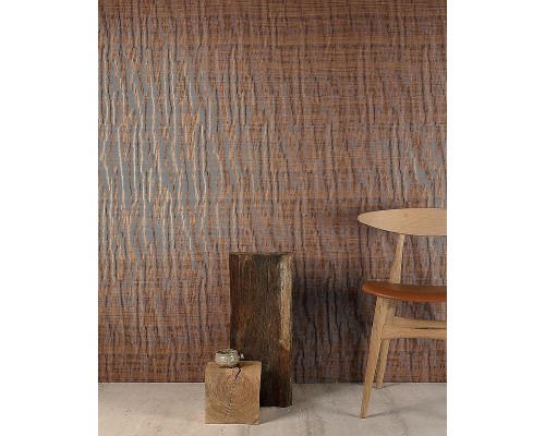 Обои Grandeco Cumaru CU 1008 Винил на флизелине (0,53x10,05) Бронзовый/Коричневый/Золото, Линии/Полоса