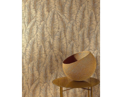 Обои Grandeco Cumaru CU 3205 Винил на флизелине (0,53x10,05) Коричневый, Листья