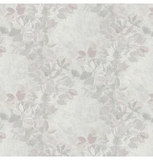 Обои Grandeco Time 2025 TI 2003 Винил на флизелине (1,06x10,05) Серый/Розовый/Белый, Листья