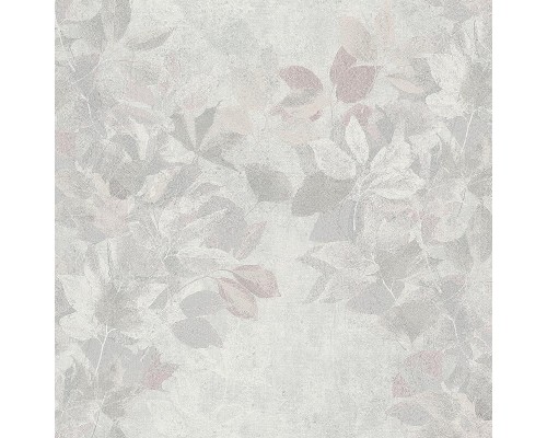 Обои Grandeco Time 2025 TI 2003 Винил на флизелине (1,06x10,05) Серый/Розовый/Белый, Листья