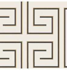 Обои Zambaiti Parati Vision 76001 Винил на флизелине (0,70x10,05) Белый/Черный/Золото, Геометрия