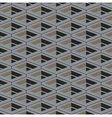 Обои Zambaiti Parati Vision 76006 Винил на флизелине (0,70x10,05) Серебряный/Бронзовый/Черный, Геометрия/Ромб