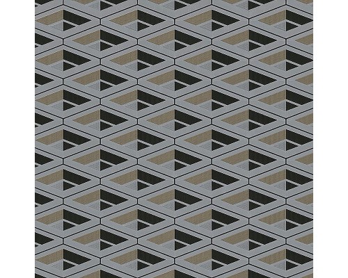 Обои Zambaiti Parati Vision 76006 Винил на флизелине (0,70x10,05) Серебряный/Бронзовый/Черный, Геометрия/Ромб