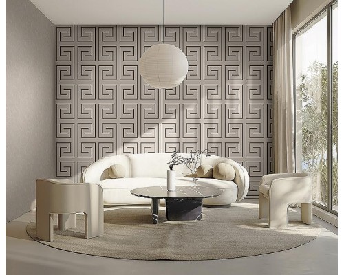 Обои Zambaiti Parati Vision 76014 Винил на флизелине (0,70x10,05) Бежевый/Коричневый/Золото, Геометрия