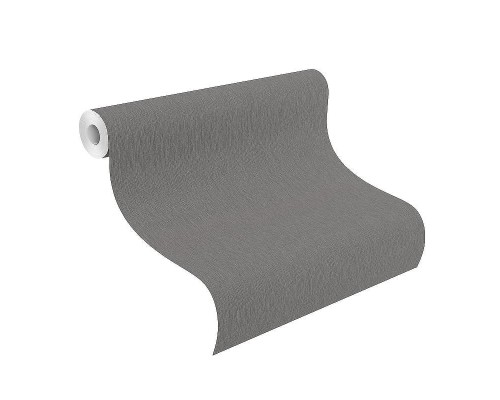 Обои RASCH Sky Lounge 608694 Винил на флизелине (0,53x10,05) Серый/Черный, Однотонный