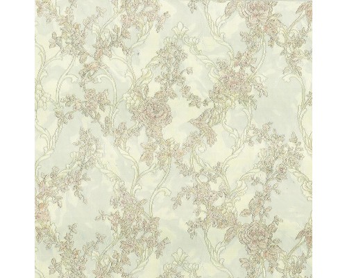 Обои Fipar Felicita R 23336 Винил на флизелине (1,06x10,05) Зеленый/Розовый, Птицы/Цветы/Штукатурка