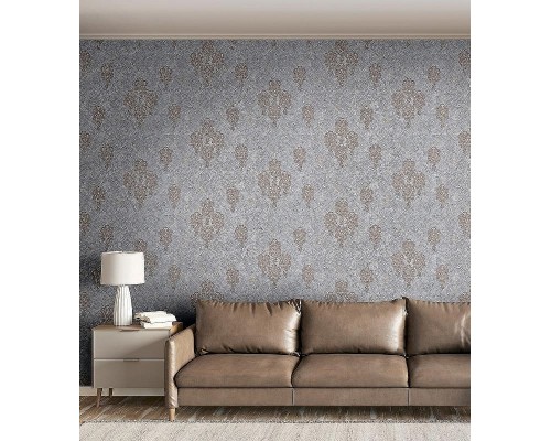 Обои Fipar Felicita R 23315 Винил на флизелине (1,06x10,05) Серый/Серебряный/Бронза, Дамаск