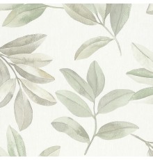 Обои Marburg Essentiell 34708 Винил на флизелине (0,53x10,05) Белый/Зеленый/Коричневый, Листья