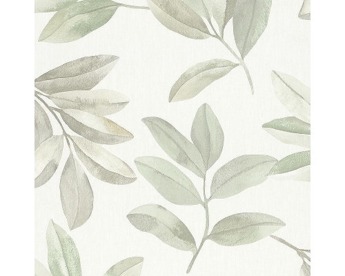 Обои Marburg Essentiell 34708 Винил на флизелине (0,53x10,05) Белый/Зеленый/Коричневый, Листья