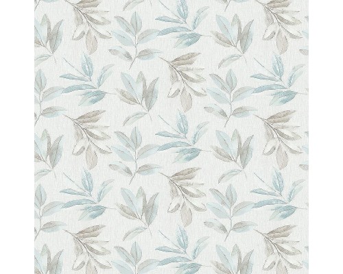 Обои Marburg Essentiell 34709 Винил на флизелине (0,53x10,05) Серый/Бирюзовый/Коричневый, Листья