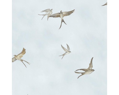 Обои Marburg Essentiell 34789 Винил на флизелине (0,53x10,05) Голубой/Бежевый, Птицы