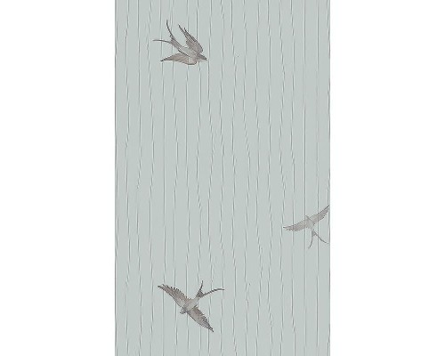 Обои Marburg Essentiell 63387 Винил на флизелине (0,53x10,05) Бирюзовый/Коричневый/Серебряный, Птицы/Линии