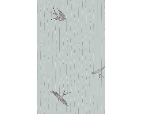 Обои Marburg Essentiell 63387 Винил на флизелине (0,53x10,05) Бирюзовый/Коричневый/Серебряный, Птицы/Линии