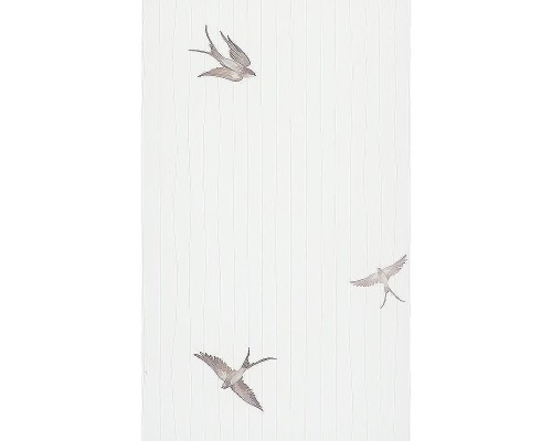 Обои Marburg Essentiell 63388 Винил на флизелине (0,53x10,05) Белый/Коричневый/Серебряный, Птицы/Линии