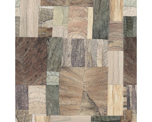 Панно Marburg Essentiell 34795 Винил на флизелине (1,59x2,7) Коричневый/Зеленый/Серый, Геометрия/Листья/Под дерево