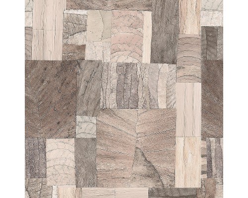 Панно Marburg Essentiell 34796 Винил на флизелине (1,59x2,7) Бежевый/Розовый/Серый, Геометрия/Листья/Под дерево