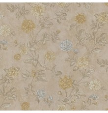 Обои Zambaiti Parati Satin Flowers IV Z66803 Винил на флизелине (0,53x10,05) Коричневый/Бежевый/Серый, Цветы