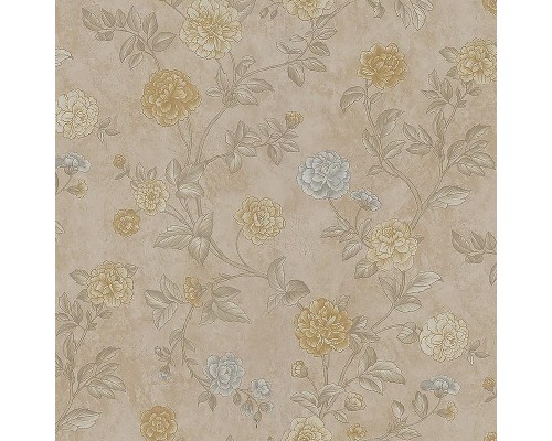 Обои Zambaiti Parati Satin Flowers IV Z66803 Винил на флизелине (0,53x10,05) Коричневый/Бежевый/Серый, Цветы