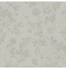 Обои Zambaiti Parati Satin Flowers IV Z66805 Винил на флизелине (0,53x10,05) Белый/Серый, Цветы