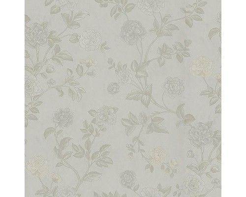 Обои Zambaiti Parati Satin Flowers IV Z66805 Винил на флизелине (0,53x10,05) Белый/Серый, Цветы
