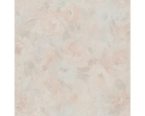Обои Zambaiti Parati Satin Flowers IV Z66858 Винил на флизелине (0,53x10,05) Белый/Серый/Розовый, Цветы