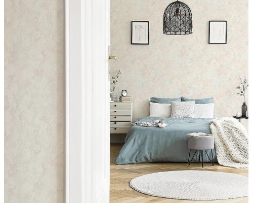 Обои Zambaiti Parati Satin Flowers IV Z66858 Винил на флизелине (0,53x10,05) Белый/Серый/Розовый, Цветы