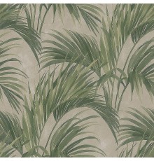 Обои Zambaiti Parati Satin Flowers IV Z66821 Винил на флизелине (0,53x10,05) Бежевый/Зеленый, Листья