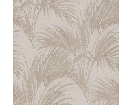 Обои Zambaiti Parati Satin Flowers IV Z66824 Винил на флизелине (0,53x10,05) Белый/Коричневый/Серый, Листья