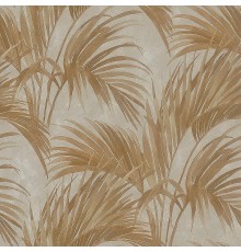 Обои Zambaiti Parati Satin Flowers IV Z66826 Винил на флизелине (0,53x10,05) Бежевый/Коричневый/Золото, Листья