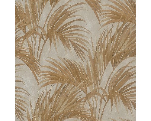 Обои Zambaiti Parati Satin Flowers IV Z66826 Винил на флизелине (0,53x10,05) Бежевый/Коричневый/Золото, Листья