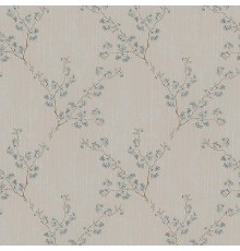Обои Zambaiti Parati Satin Flowers IV Z66829 Винил на флизелине (0,53x10,05) Серый/Белый/Бирюзовый, Цветы/Ромб