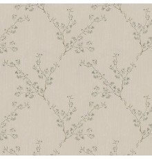 Обои Zambaiti Parati Satin Flowers IV Z66832 Винил на флизелине (0,53x10,05) Белый/Серый/Коричневый, Цветы/Ромб