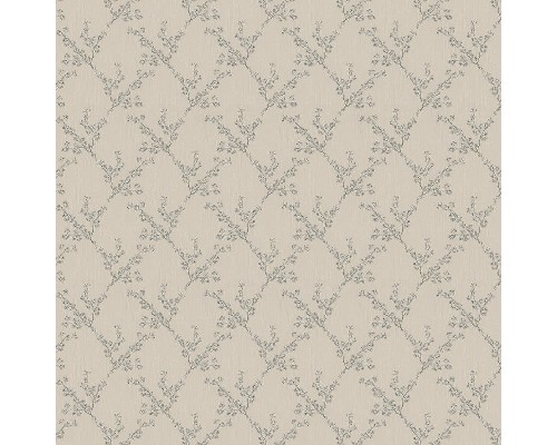 Обои Zambaiti Parati Satin Flowers IV Z66832 Винил на флизелине (0,53x10,05) Белый/Серый/Коричневый, Цветы/Ромб