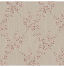 Обои Zambaiti Parati Satin Flowers IV Z66833 Винил на флизелине (0,53x10,05) Бежевый/Розовый/Зеленый, Цветы/Ромб