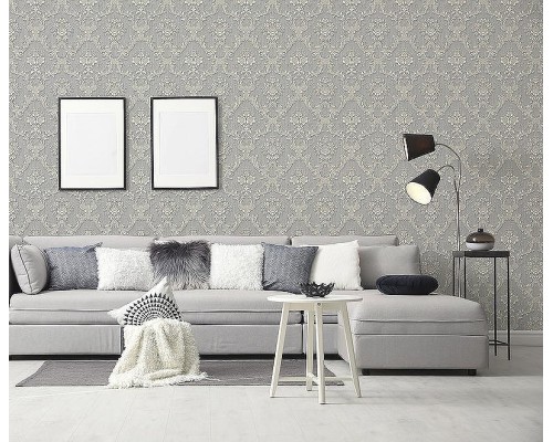 Обои Zambaiti Parati Satin Flowers IV Z66837 Винил на флизелине (0,53x10,05) Коричневый/Бежевый, Дамаск