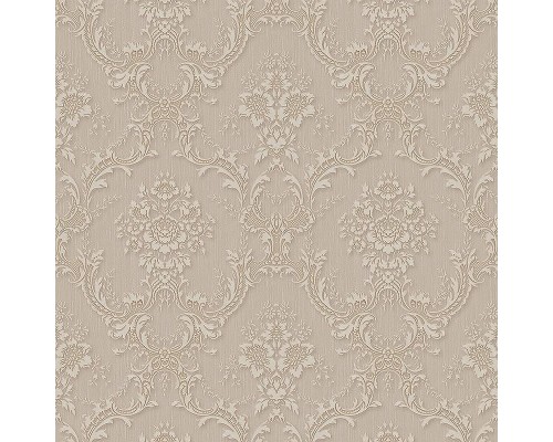 Обои Zambaiti Parati Satin Flowers IV Z66839 Винил на флизелине (0,53x10,05) Бежевый, Дамаск