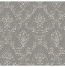 Обои Zambaiti Parati Satin Flowers IV Z66841 Винил на флизелине (0,53x10,05) Серый/Бежевый, Дамаск