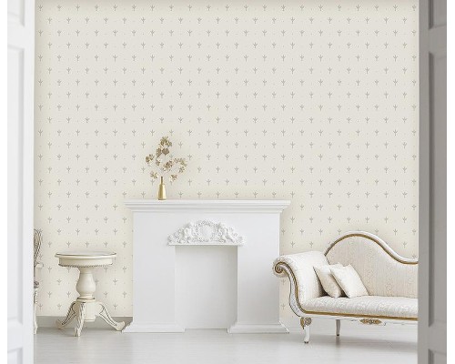 Обои Zambaiti Parati Satin Flowers IV Z66851 Винил на флизелине (0,53x10,05) Зеленый/Бежевый, Классическая лилия