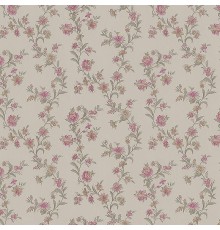 Обои Zambaiti Parati Satin Flowers IV Z66853 Винил на флизелине (0,53x10,05) Белый/Зеленый/Розовый, Цветы