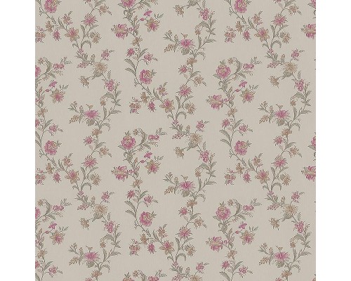 Обои Zambaiti Parati Satin Flowers IV Z66853 Винил на флизелине (0,53x10,05) Белый/Зеленый/Розовый, Цветы