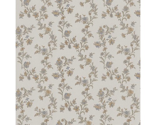 Обои Zambaiti Parati Satin Flowers IV Z66856 Винил на флизелине (0,53x10,05) Бежевый/Коричневый/Синий, Цветы
