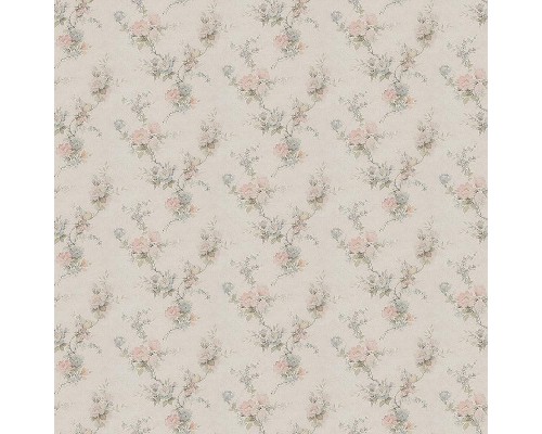 Обои Zambaiti Parati Satin Flowers IV Z66857 Винил на флизелине (0,53x10,05) Бежевый/Розовый/Голубой, Цветы