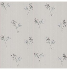 Обои Zambaiti Parati Satin Flowers IV Z66863 Винил на флизелине (0,53x10,05) Белый/Серый/Голубой, Цветы/Полоса